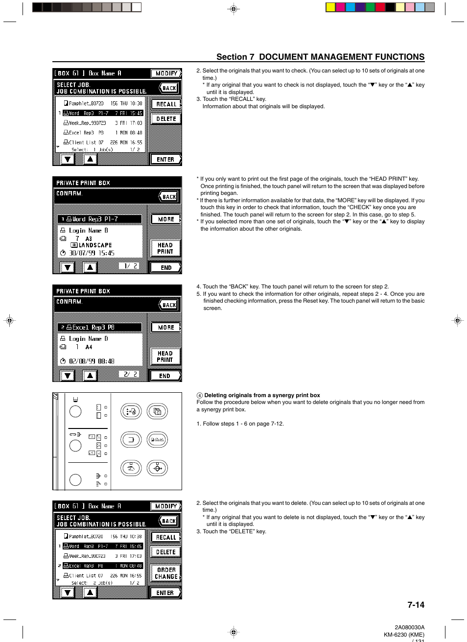 4 deleting originals from a synergy print box, 4 deleting originals from a synergy print box -14 | TA Triumph-Adler DC 2062 User Manual | Page 92 / 165