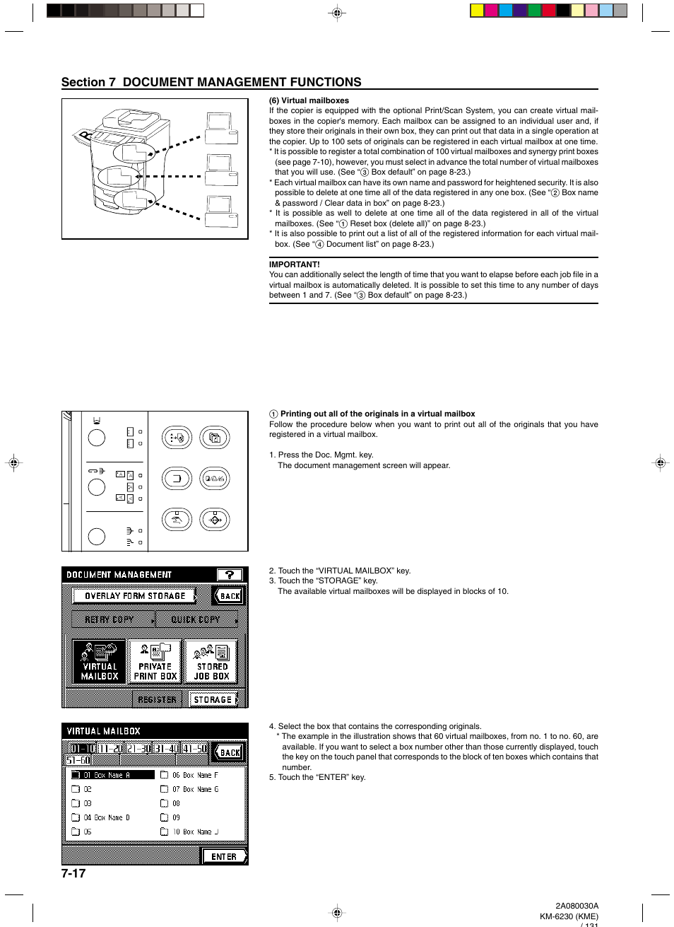 6) virtual mailboxes, 6) virtual mailboxes -17 | TA Triumph-Adler DC 2062 User Manual | Page 95 / 165