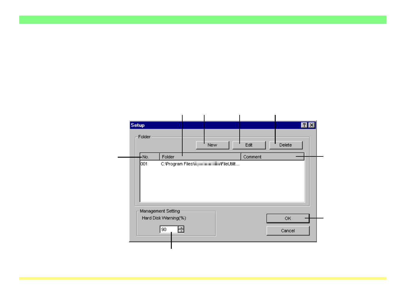 3-5 destination folders for scanned data, 1) the setup dialogue box, 3-5 destination folders for scanned data -33 | 1) the setup dialogue box -33, 3 scanner file utility | TA Triumph-Adler DC 2062 User Manual | Page 68 / 106