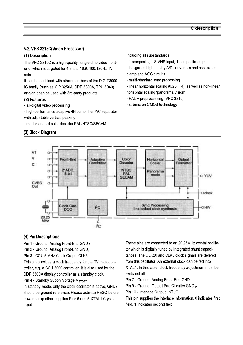 1) description, 2) features | Daewoo DSC-3270E User Manual | Page 15 / 60