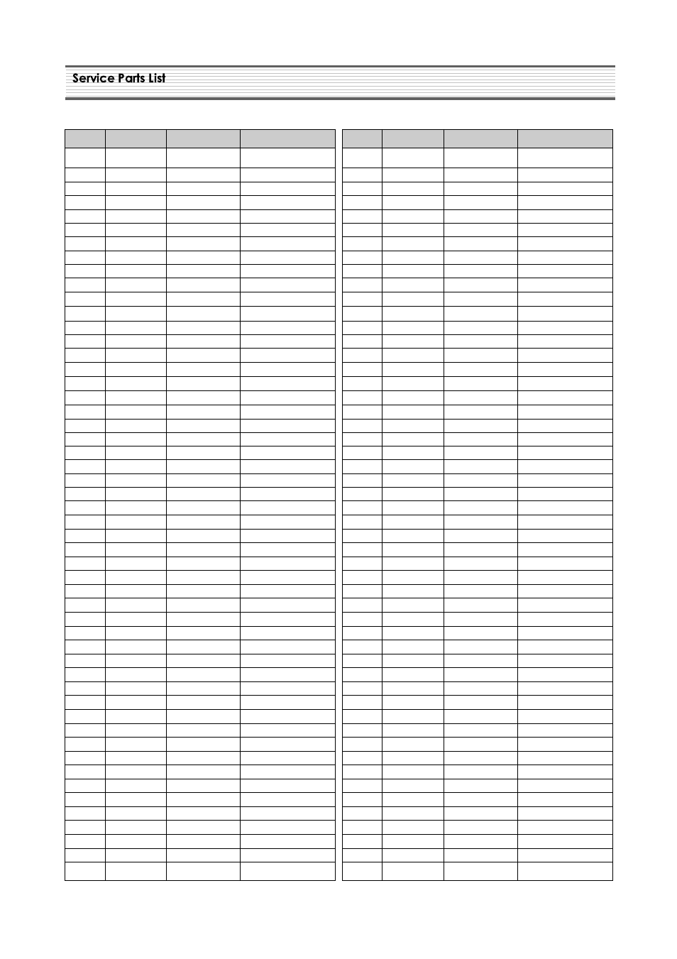 Service parts list | Daewoo DSC-3270E User Manual | Page 34 / 60