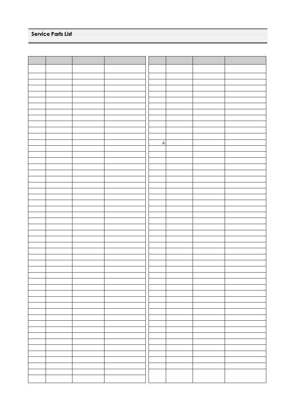 Service parts list | Daewoo DSC-3270E User Manual | Page 44 / 60