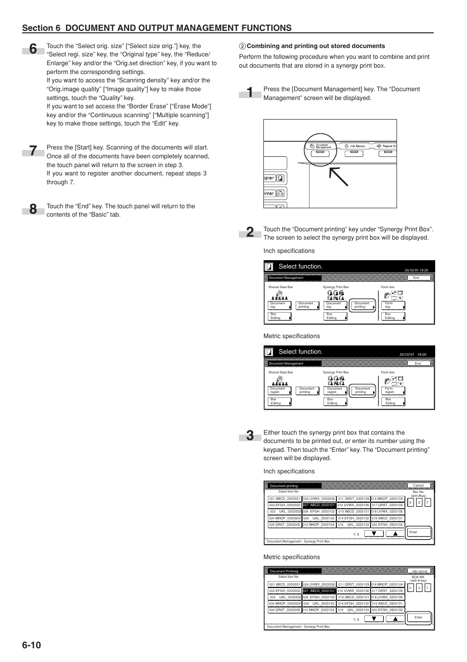 Select function | TA Triumph-Adler DC 2075 User Manual | Page 126 / 263