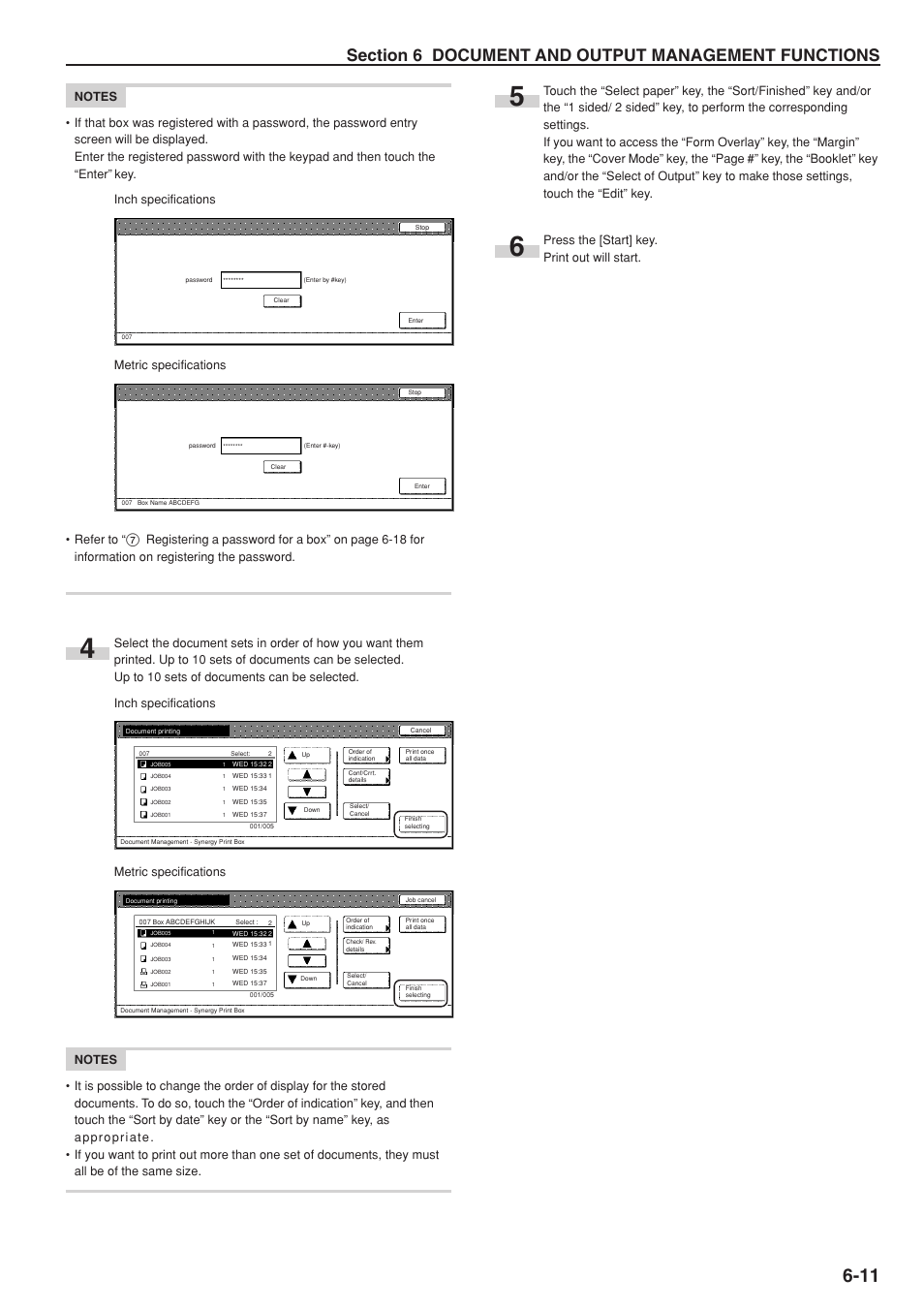 Metric specifications, Press the [start] key. print out will start | TA Triumph-Adler DC 2075 User Manual | Page 127 / 263