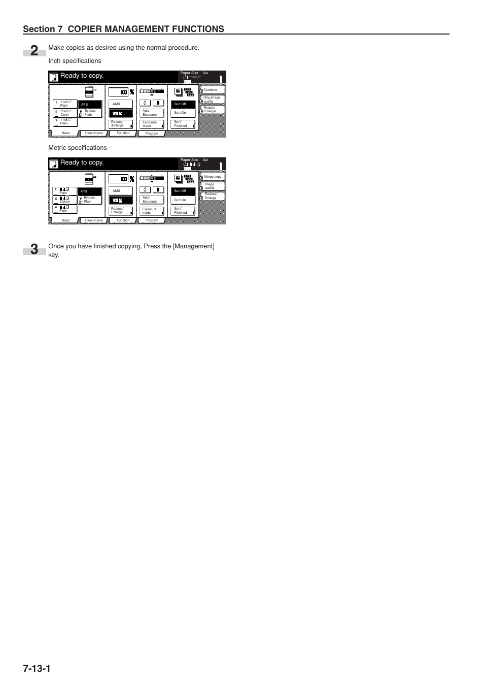 Ready to copy, Metric specifications | TA Triumph-Adler DC 2075 User Manual | Page 152 / 263