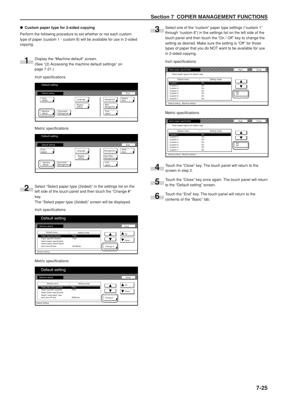 Default setting | TA Triumph-Adler DC 2075 User Manual | Page 165 / 263