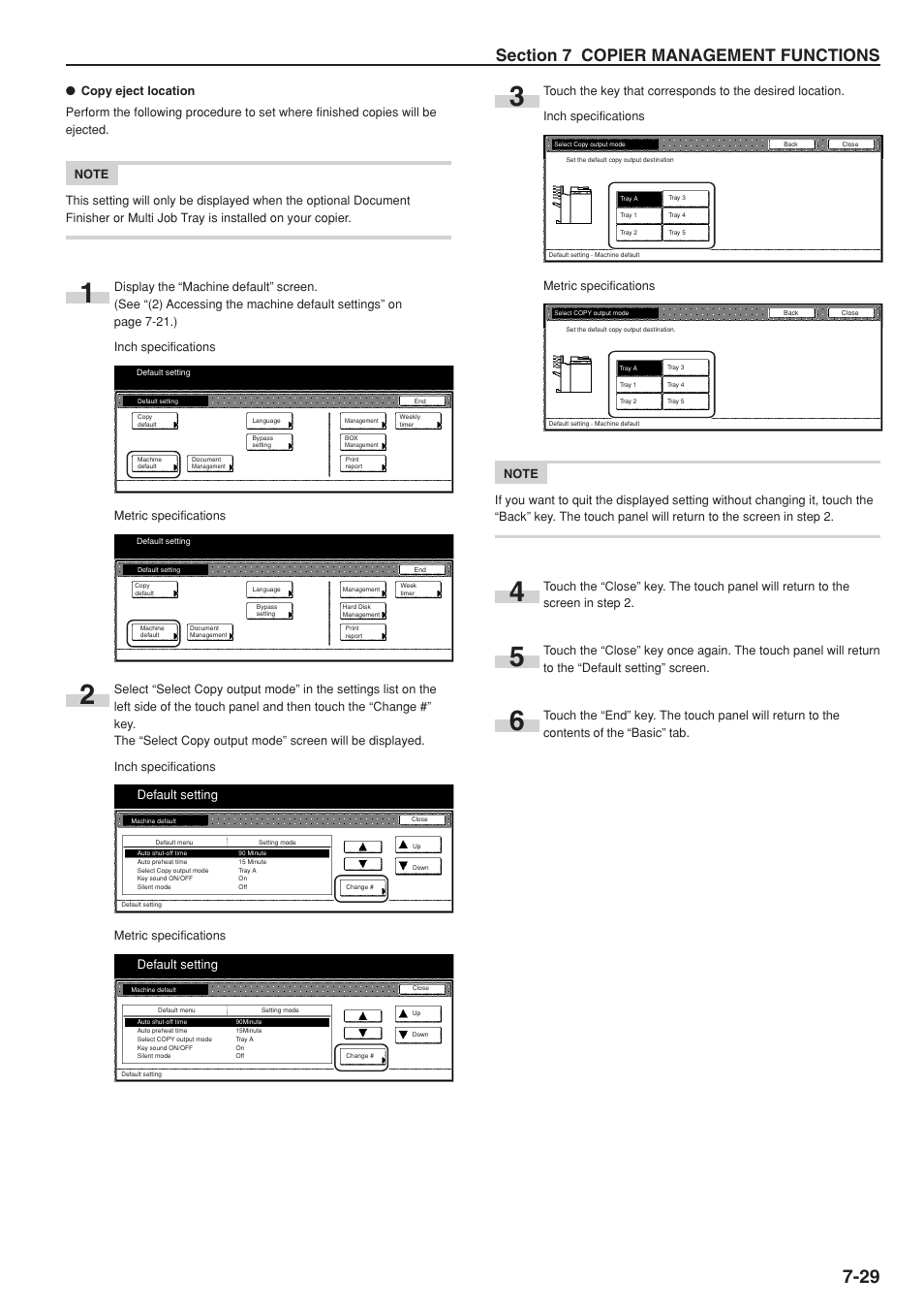 Default setting | TA Triumph-Adler DC 2075 User Manual | Page 169 / 263