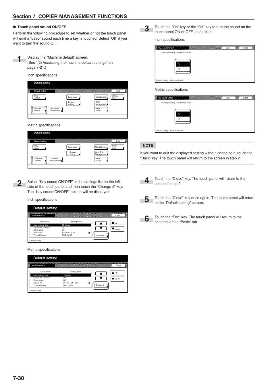 Default setting | TA Triumph-Adler DC 2075 User Manual | Page 170 / 263