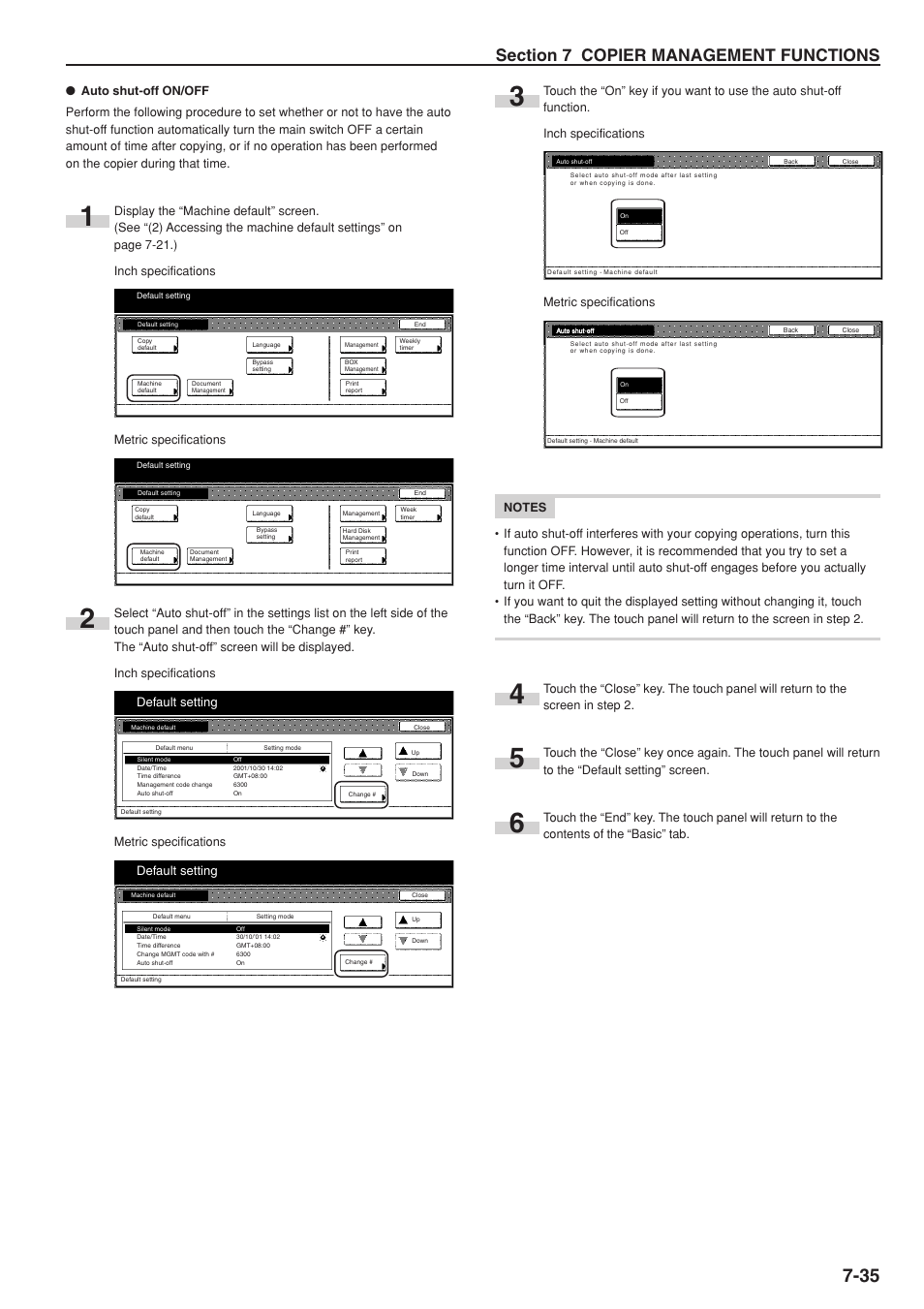 Default setting | TA Triumph-Adler DC 2075 User Manual | Page 175 / 263