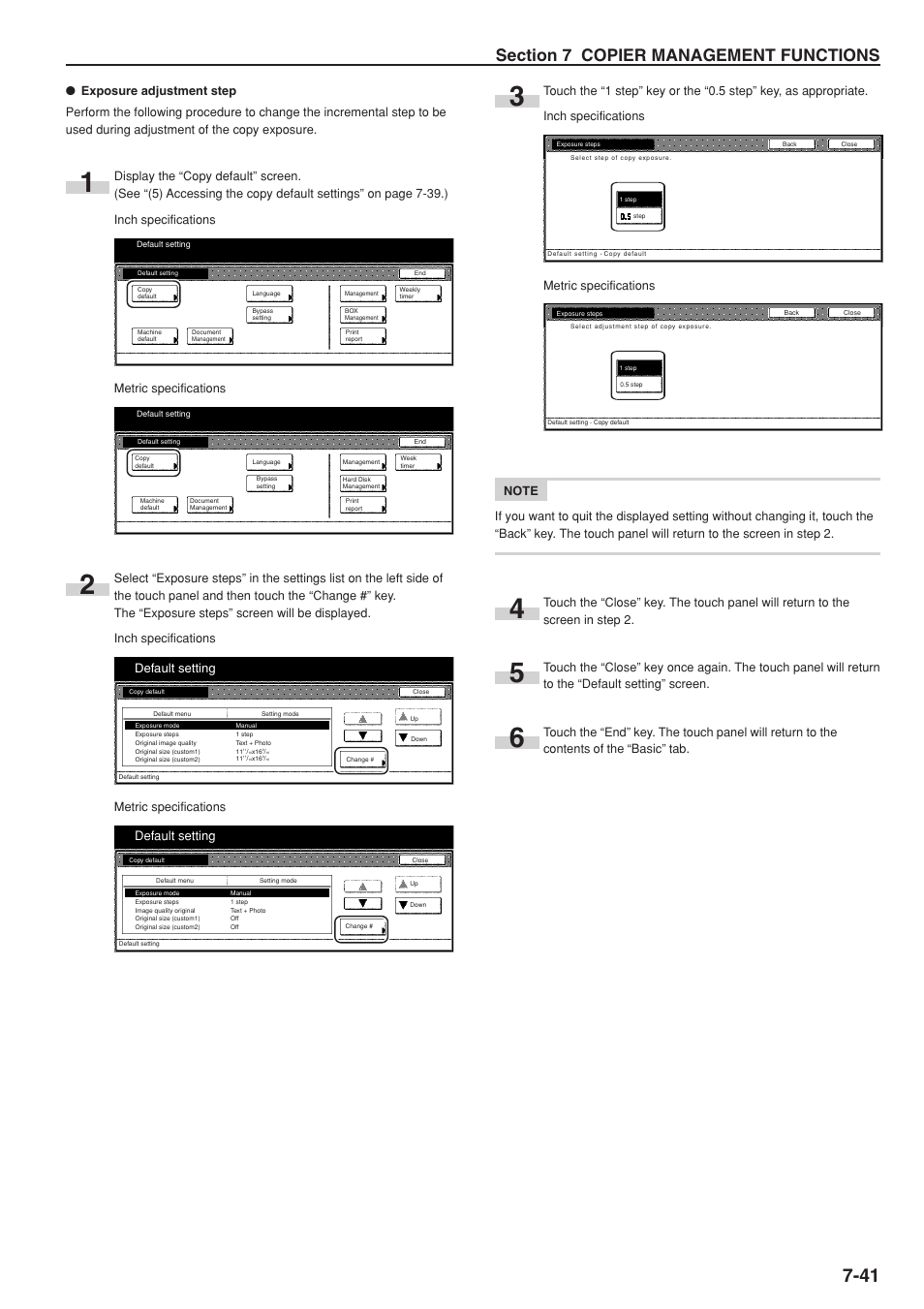 Default setting | TA Triumph-Adler DC 2075 User Manual | Page 181 / 263