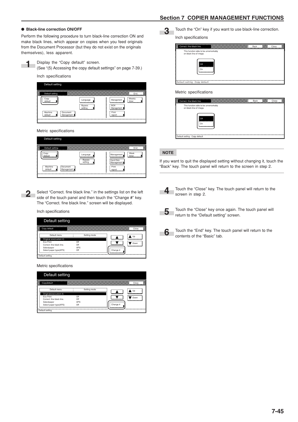 Default setting | TA Triumph-Adler DC 2075 User Manual | Page 185 / 263