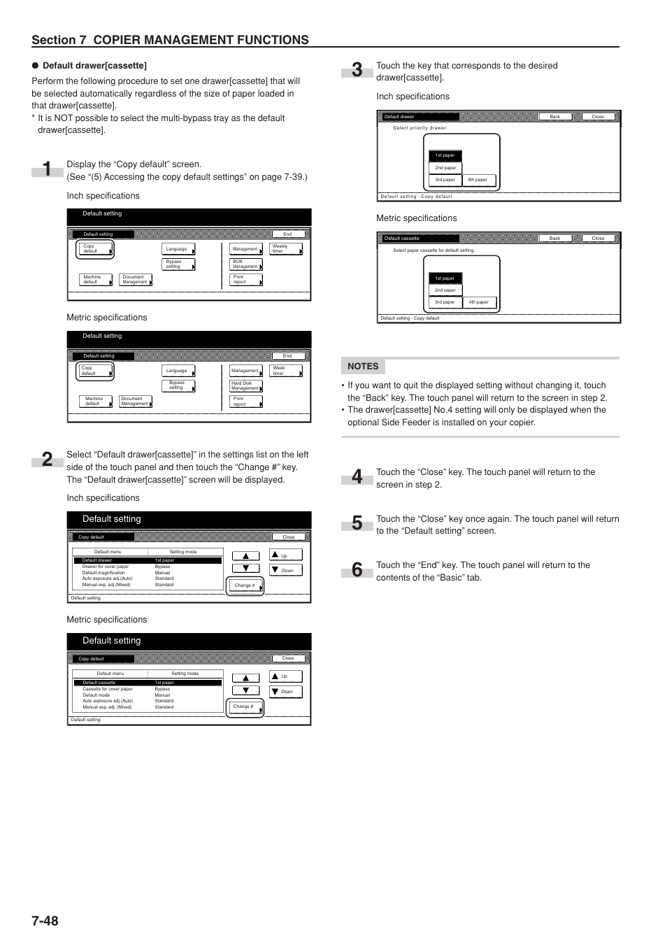 Default setting | TA Triumph-Adler DC 2075 User Manual | Page 188 / 263