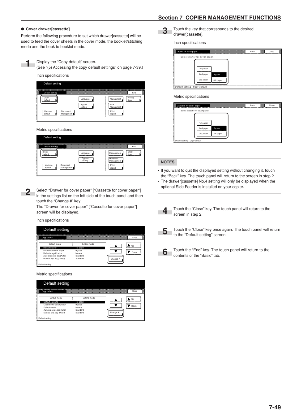 Default setting | TA Triumph-Adler DC 2075 User Manual | Page 189 / 263