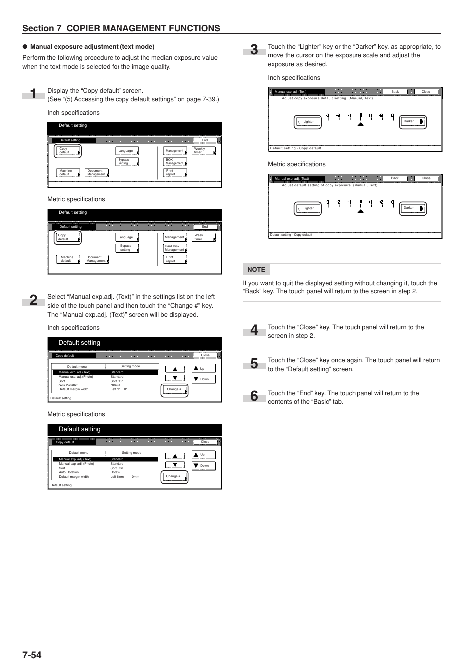 Default setting | TA Triumph-Adler DC 2075 User Manual | Page 194 / 263