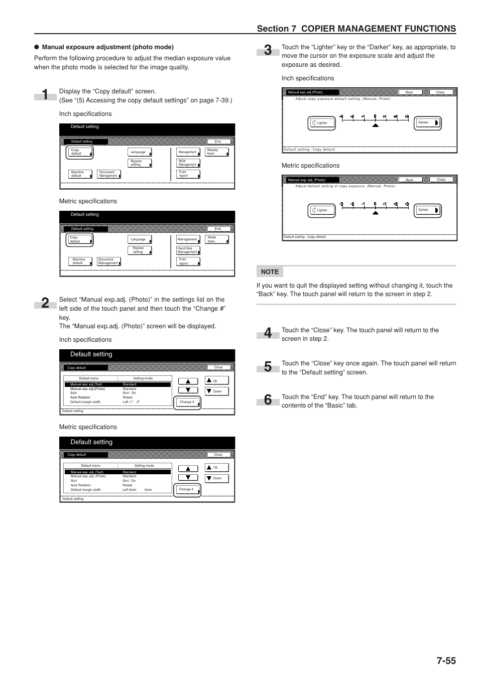 Default setting | TA Triumph-Adler DC 2075 User Manual | Page 195 / 263