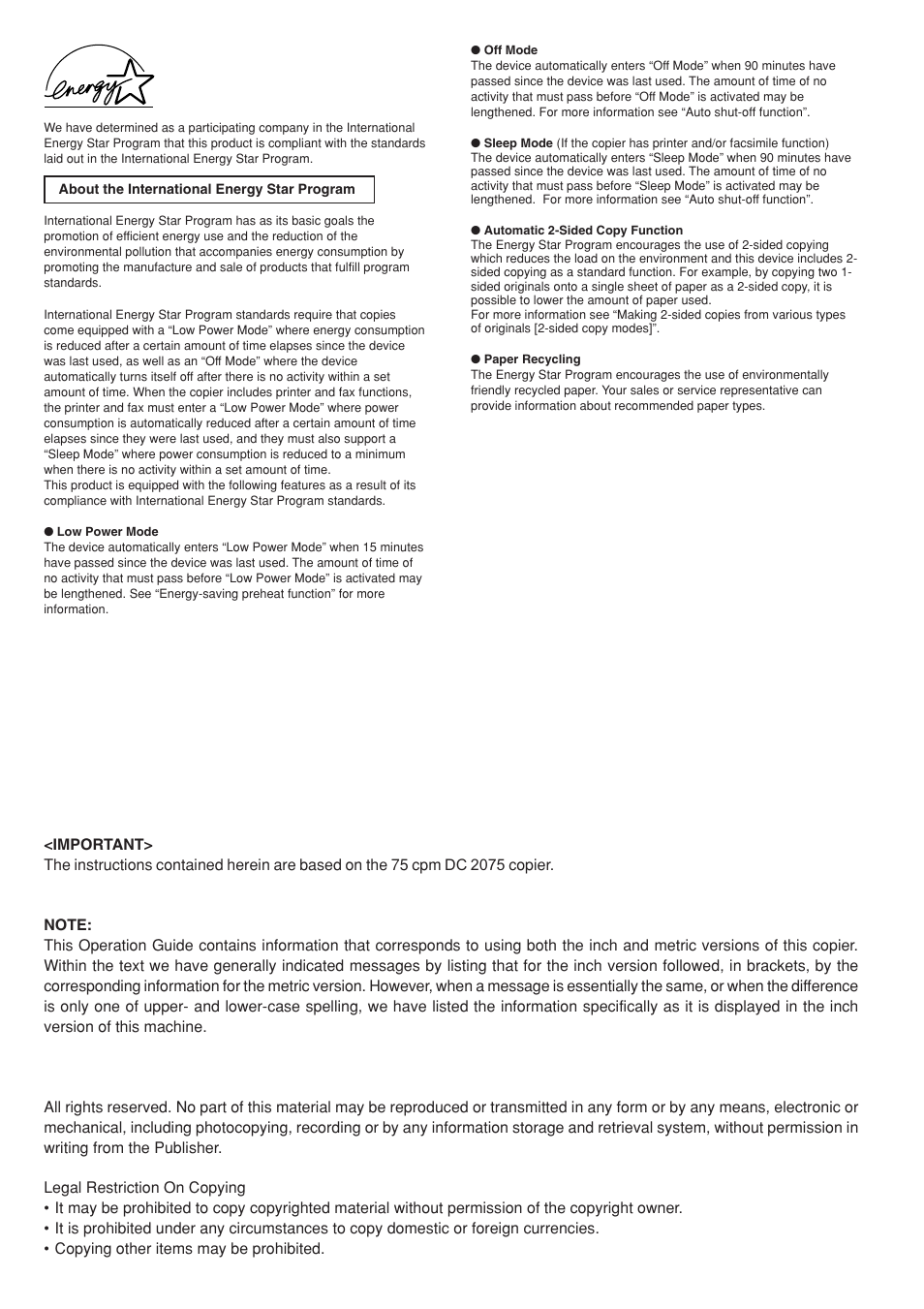 TA Triumph-Adler DC 2075 User Manual | Page 2 / 263