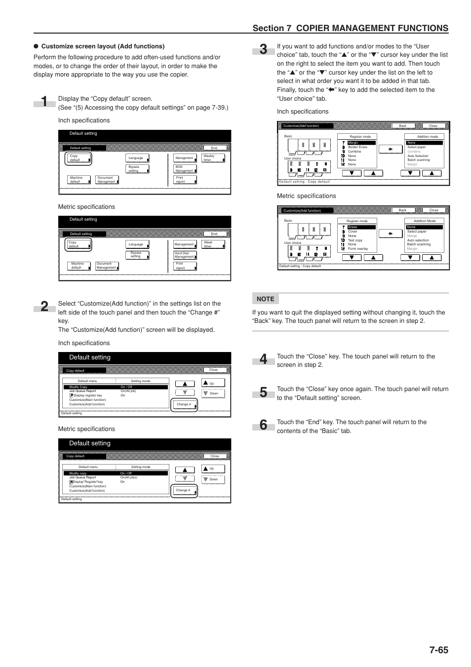 Default setting | TA Triumph-Adler DC 2075 User Manual | Page 205 / 263