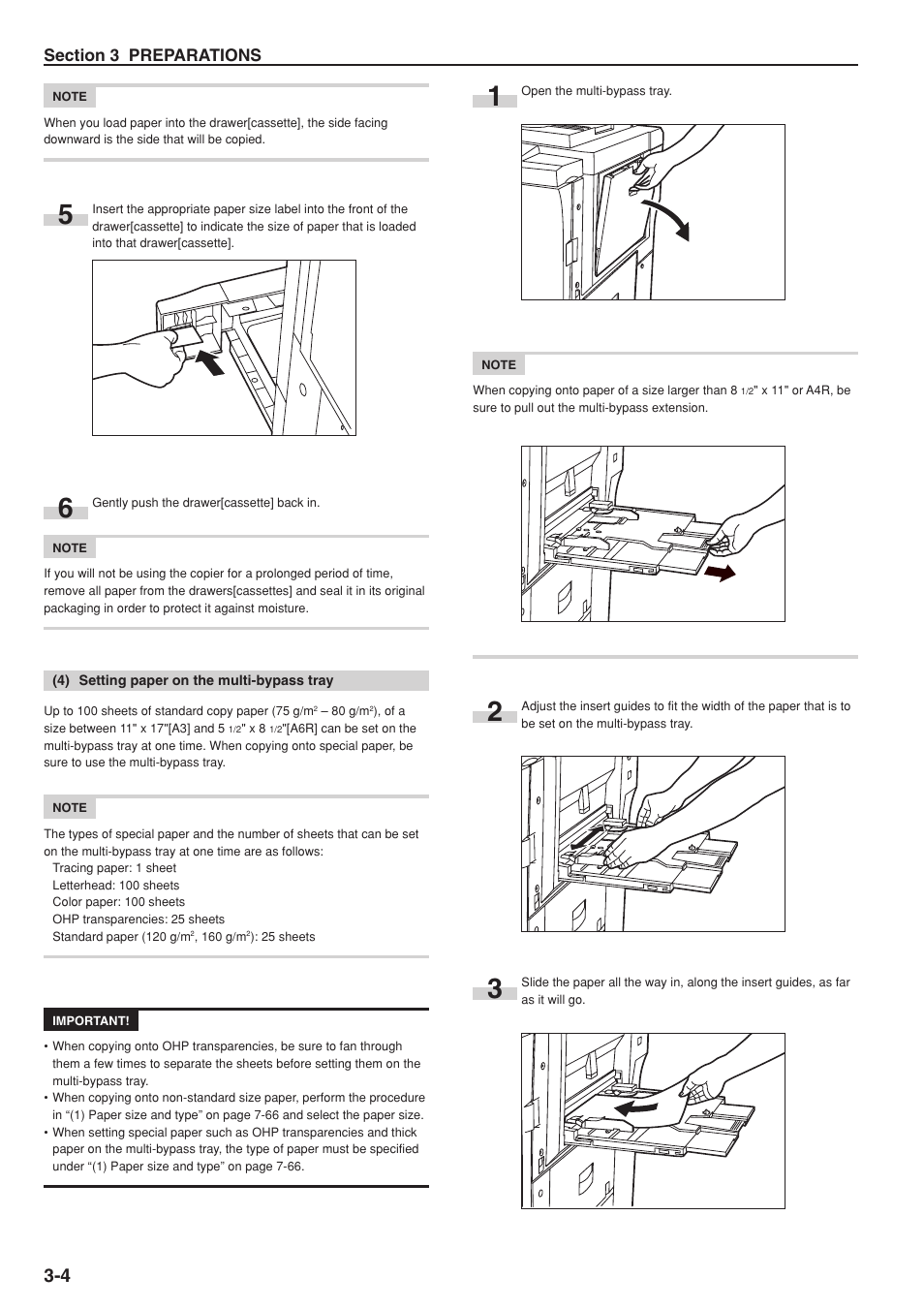 4) setting paper on the multi-bypass tray | TA Triumph-Adler DC 2075 User Manual | Page 24 / 263