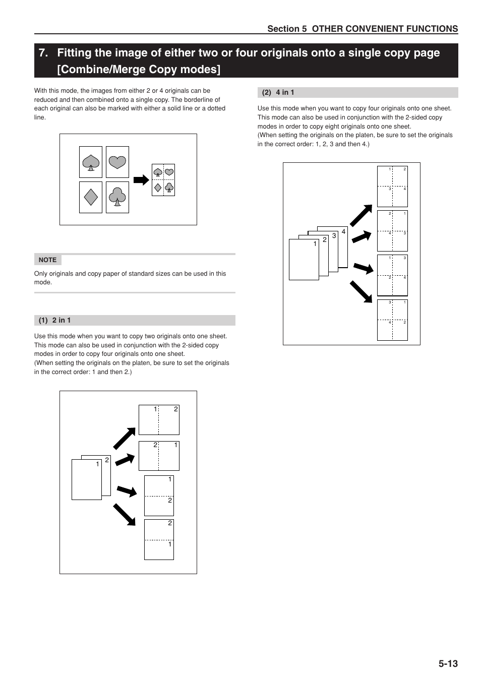 1) 2 in 1, 2) 4 in 1 | TA Triumph-Adler DC 2075 User Manual | Page 57 / 263