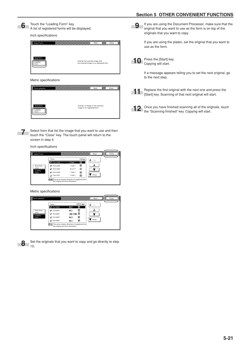 Metric specifications | TA Triumph-Adler DC 2075 User Manual | Page 65 / 263