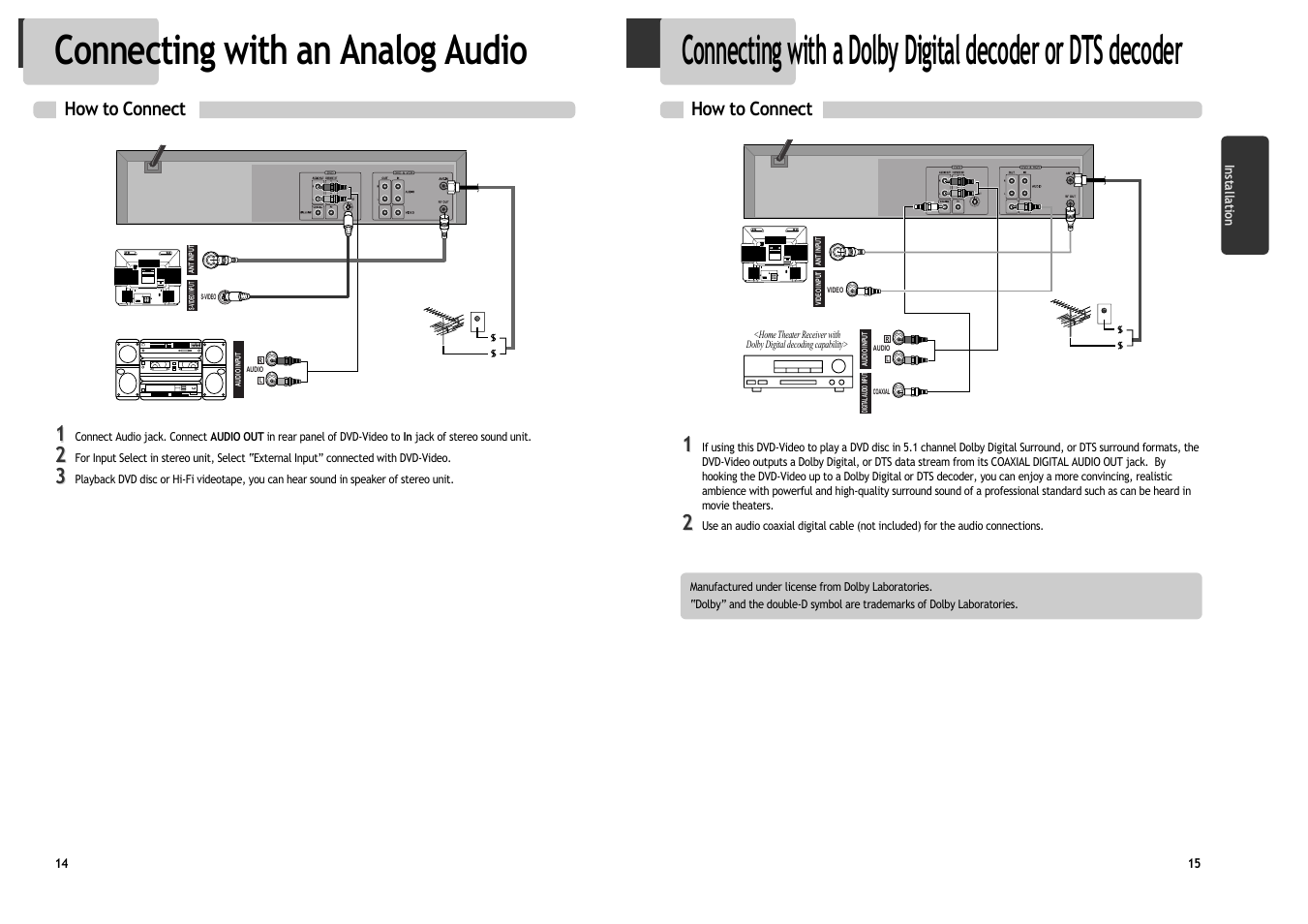 Connecting with an analog audio | Daewoo DV6T534B User Manual | Page 10 / 28