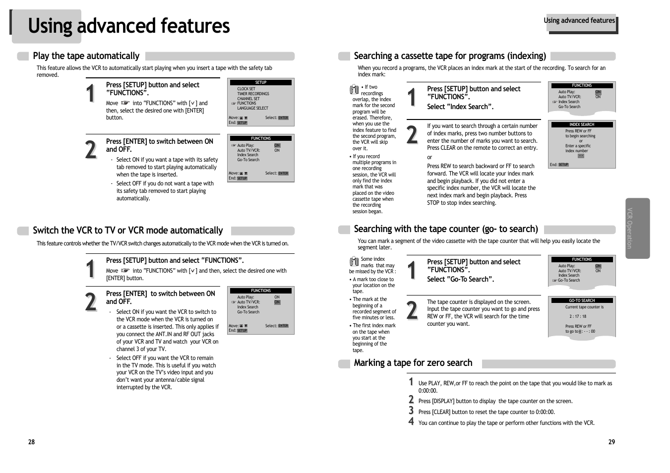 Using advanced features | Daewoo DV6T534B User Manual | Page 17 / 28
