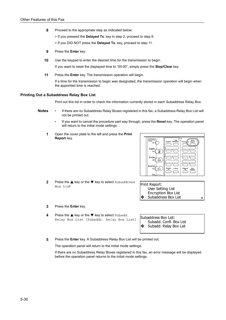 Printing out a subaddress relay box list, Printing out a subaddress relay box list -30 | TA Triumph-Adler DC 2116 User Manual | Page 126 / 219