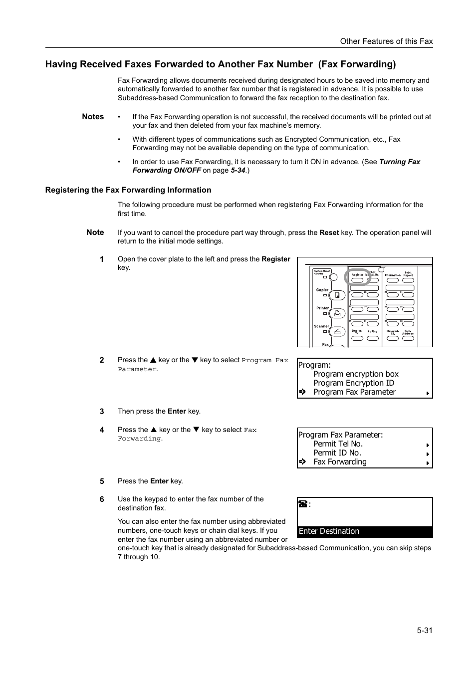 Registering the fax forwarding information, Registering the fax forwarding information -31 | TA Triumph-Adler DC 2116 User Manual | Page 127 / 219