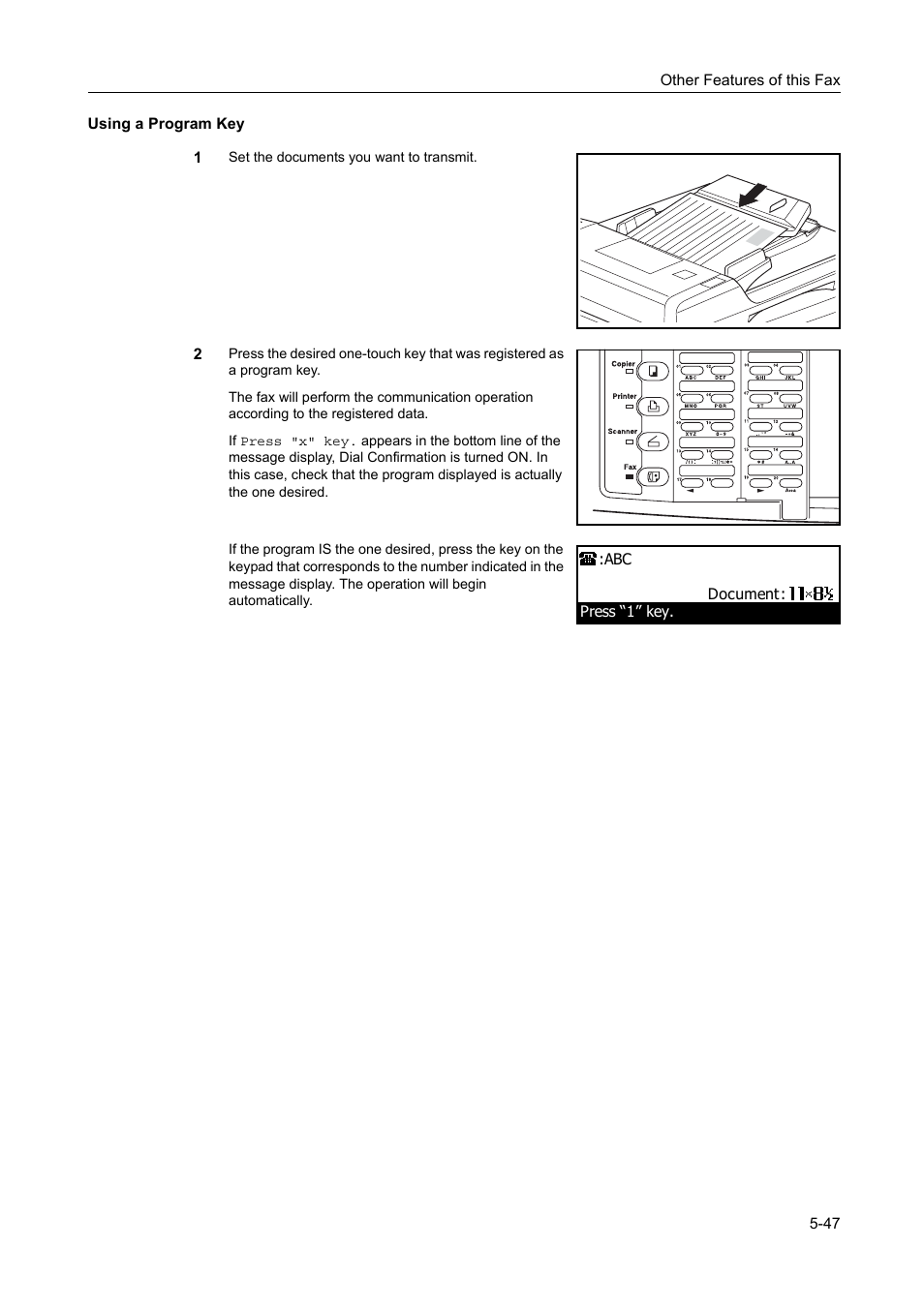 Using a program key, Using a program key -47 | TA Triumph-Adler DC 2116 User Manual | Page 143 / 219