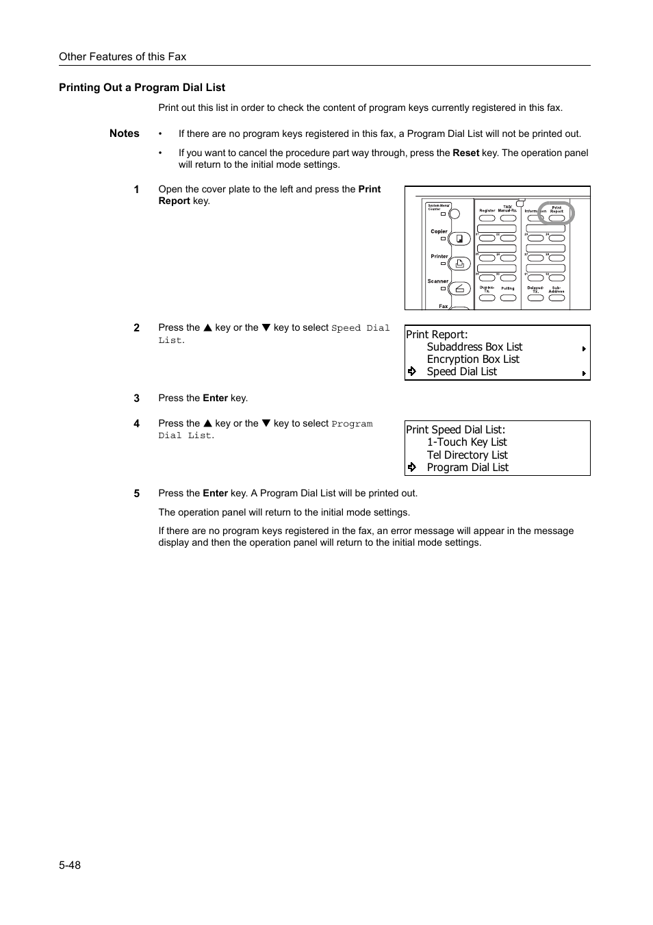 Printing out a program dial list, Printing out a program dial list -48 | TA Triumph-Adler DC 2116 User Manual | Page 144 / 219