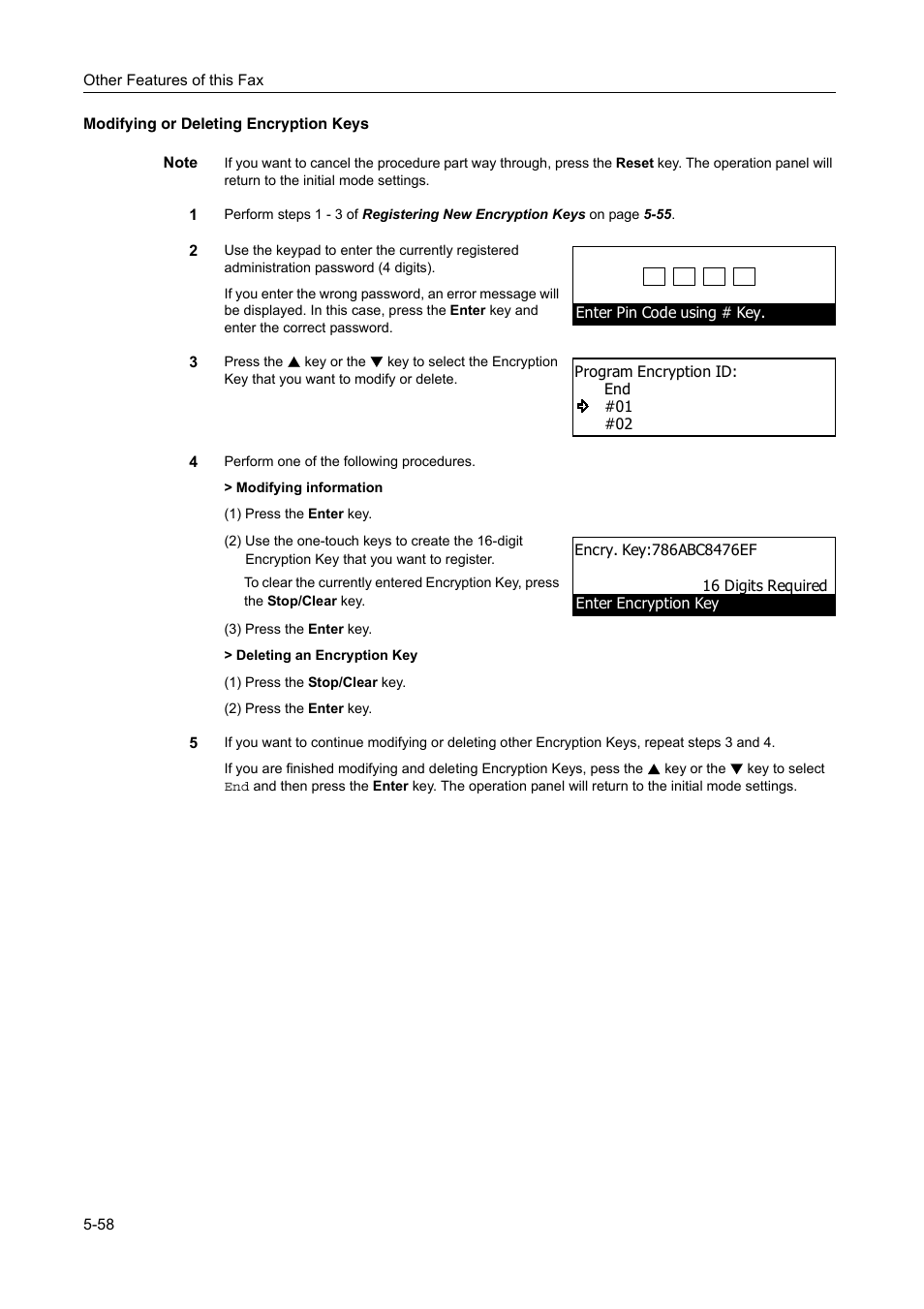 Modifying or deleting encryption keys, Modifying or deleting encryption keys -58 | TA Triumph-Adler DC 2116 User Manual | Page 154 / 219