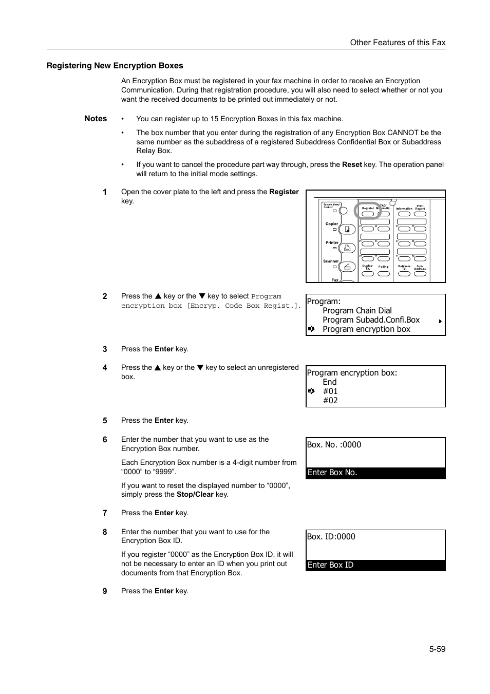 Registering new encryption boxes, Registering new encryption boxes -59 | TA Triumph-Adler DC 2116 User Manual | Page 155 / 219