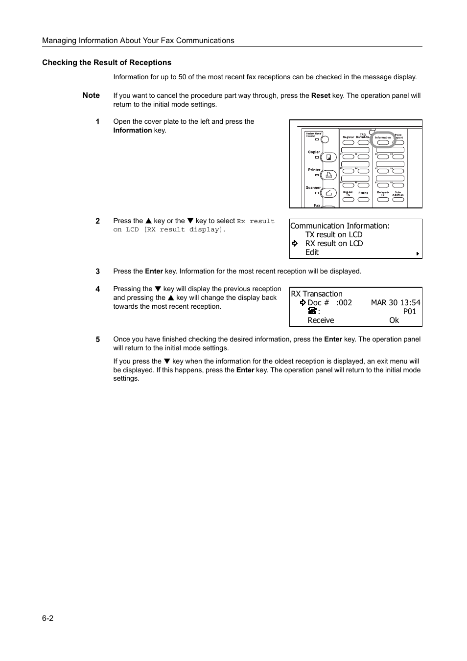 Checking the result of receptions, Checking the result of receptions -2 | TA Triumph-Adler DC 2116 User Manual | Page 168 / 219