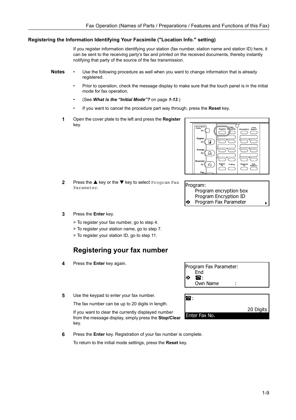 Registering your fax number | TA Triumph-Adler DC 2116 User Manual | Page 23 / 219