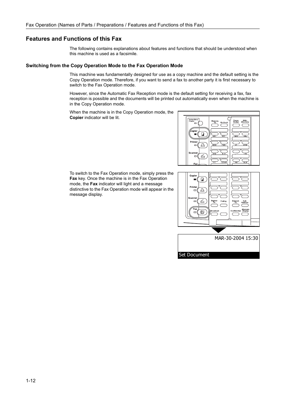 Features and functions of this fax, Features and functions of this fax -12 | TA Triumph-Adler DC 2116 User Manual | Page 26 / 219