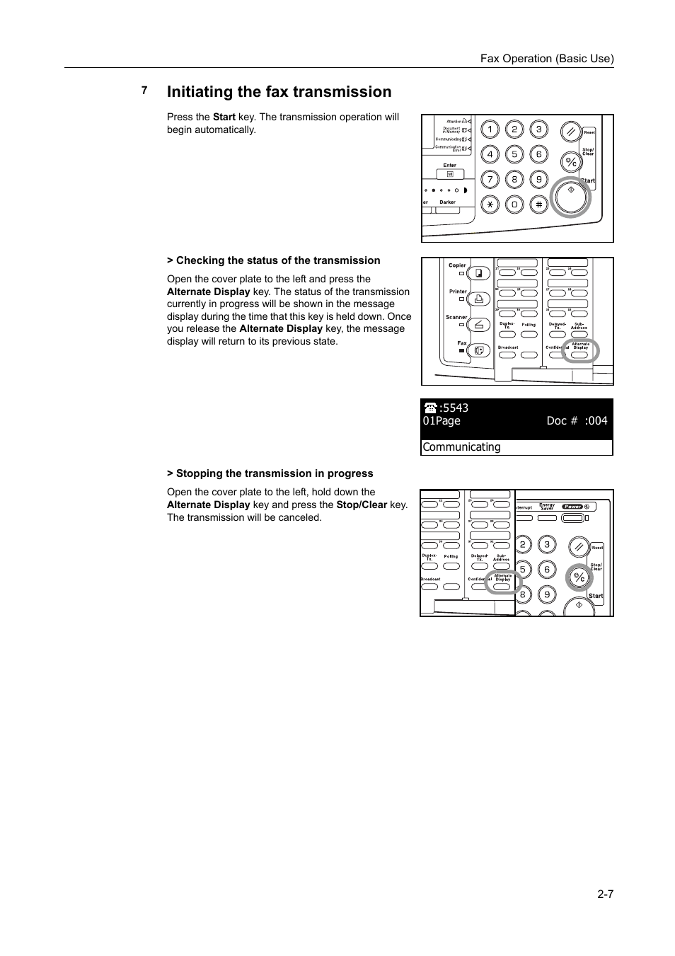 Initiating the fax transmission | TA Triumph-Adler DC 2116 User Manual | Page 43 / 219
