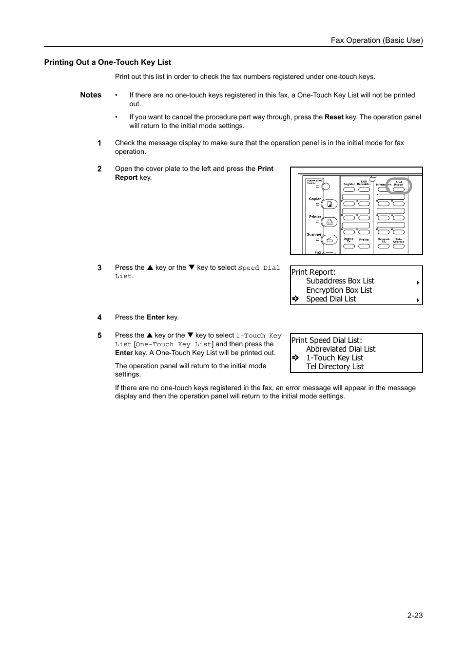 Printing out a one-touch key list, Printing out a one-touch key list -23 | TA Triumph-Adler DC 2116 User Manual | Page 59 / 219