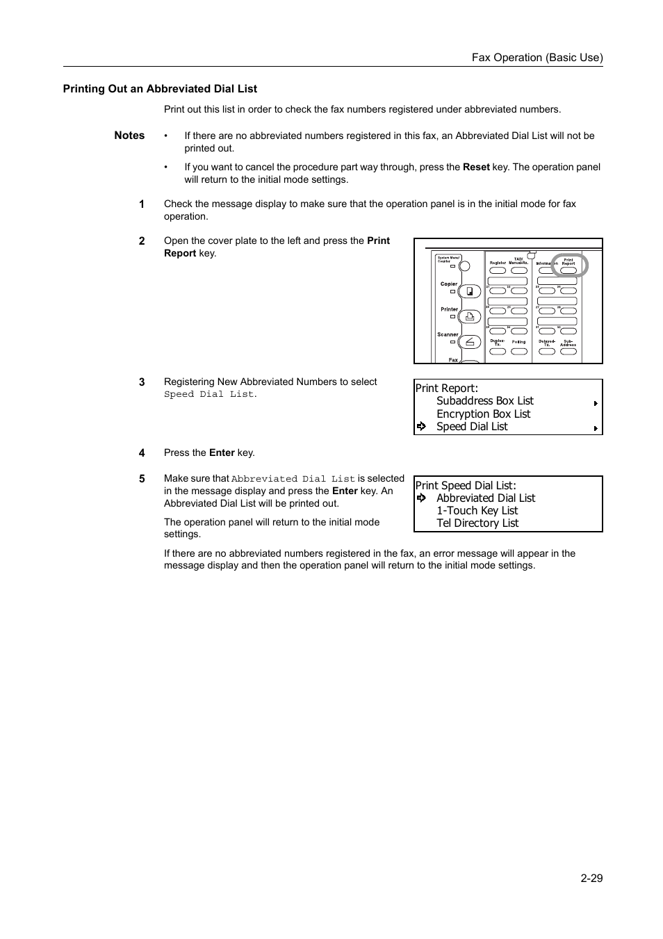 Printing out an abbreviated dial list, Printing out an abbreviated dial list -29 | TA Triumph-Adler DC 2116 User Manual | Page 65 / 219