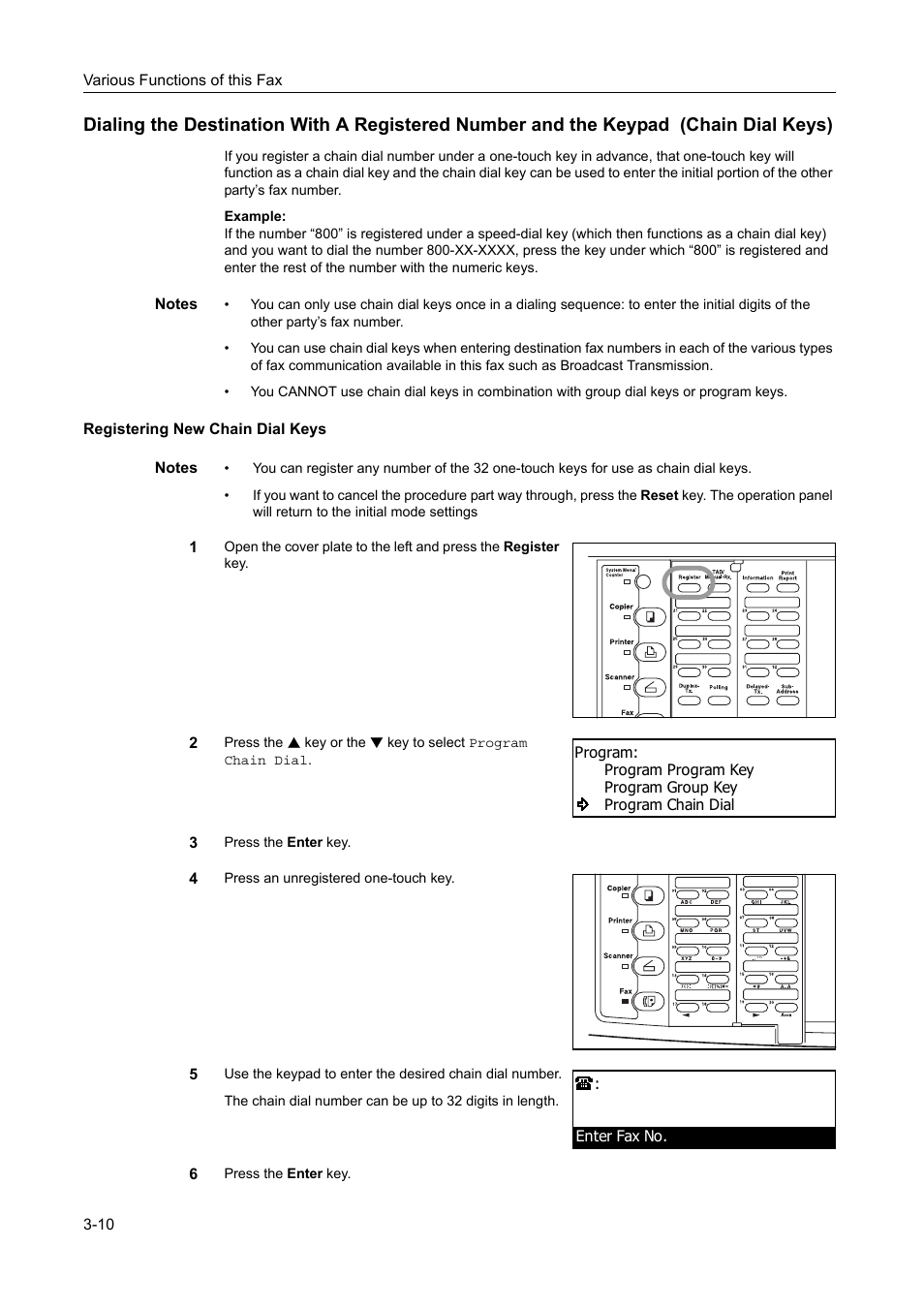 Registering new chain dial keys, Registering new chain dial keys -10 | TA Triumph-Adler DC 2116 User Manual | Page 78 / 219