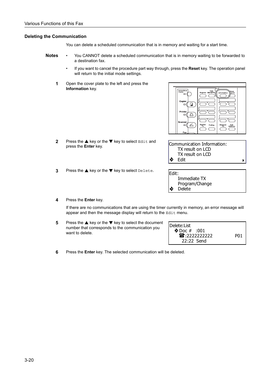 Deleting the communication, Deleting the communication -20 | TA Triumph-Adler DC 2116 User Manual | Page 88 / 219