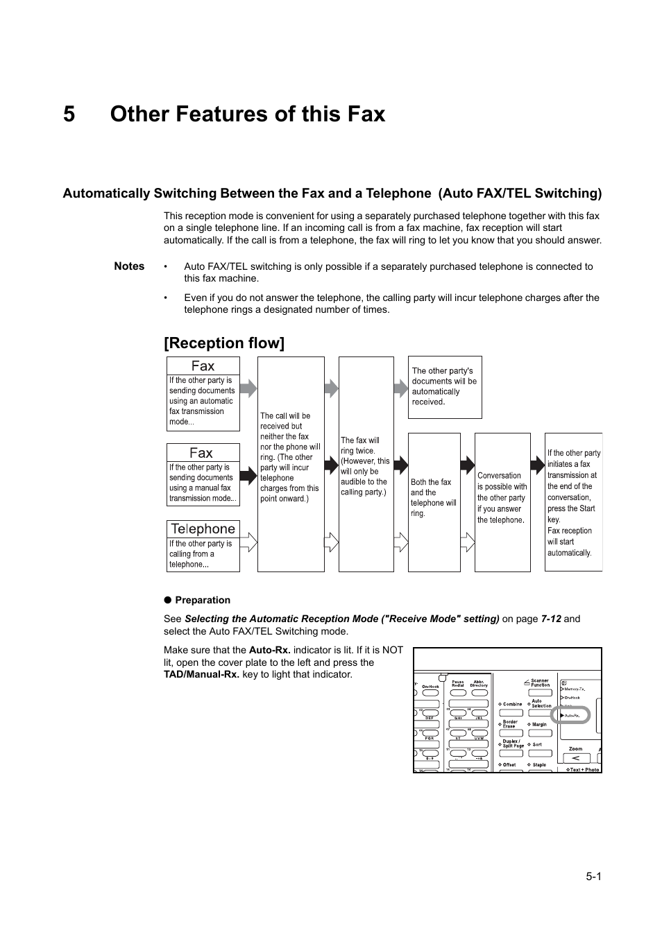 5 other features of this fax, Other features of this fax -1, 5other features of this fax | Reception flow | TA Triumph-Adler DC 2116 User Manual | Page 97 / 219