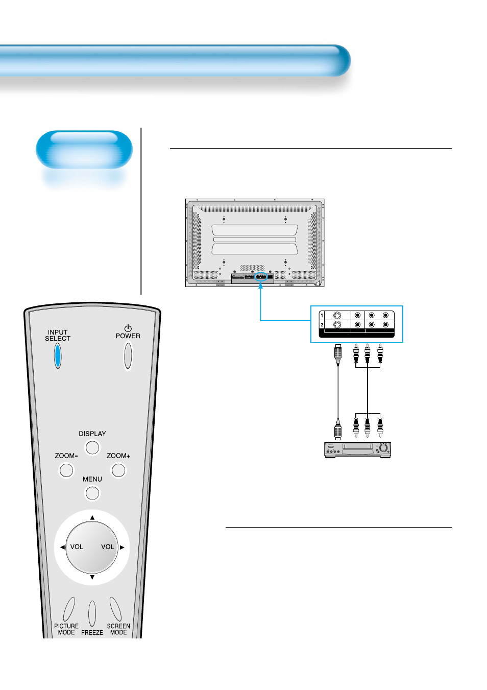 Press the power buttons, Connect a vcr to the pdp, Watching a vcr image | Daewoo DP-42WM User Manual | Page 24 / 51