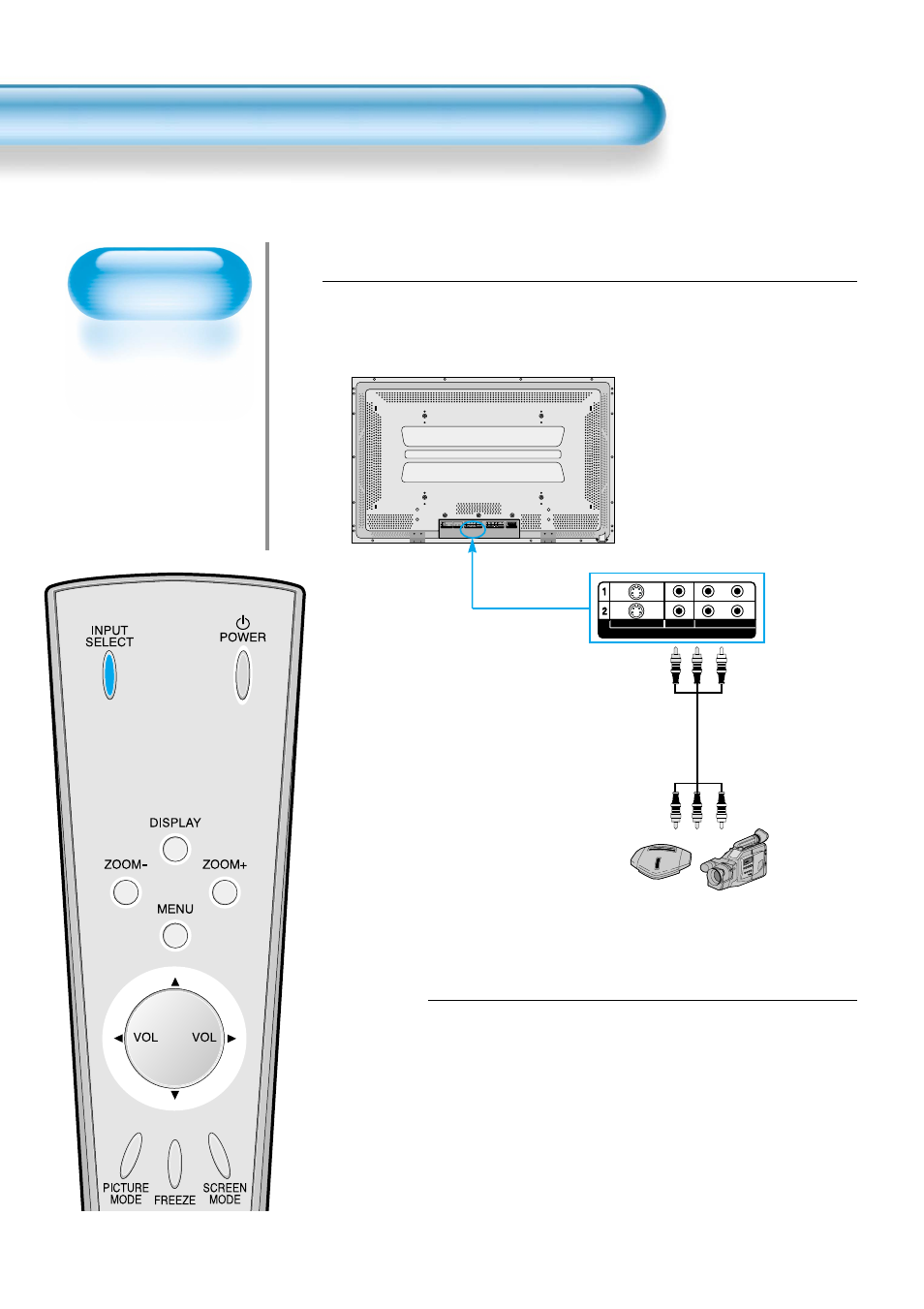 Watching a camcorder/game console image, Press the power buttons, Connect a camcorder/game console to the pdp | Daewoo DP-42WM User Manual | Page 26 / 51