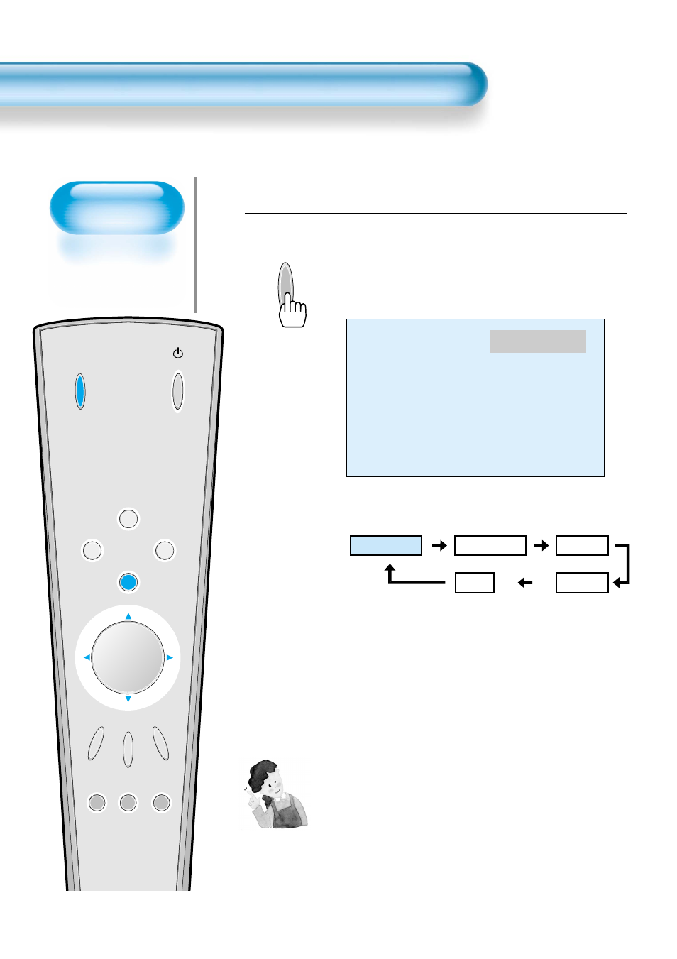 Selecting input signal, Press the input select button, Input signal | Daewoo DP-42WM User Manual | Page 44 / 51