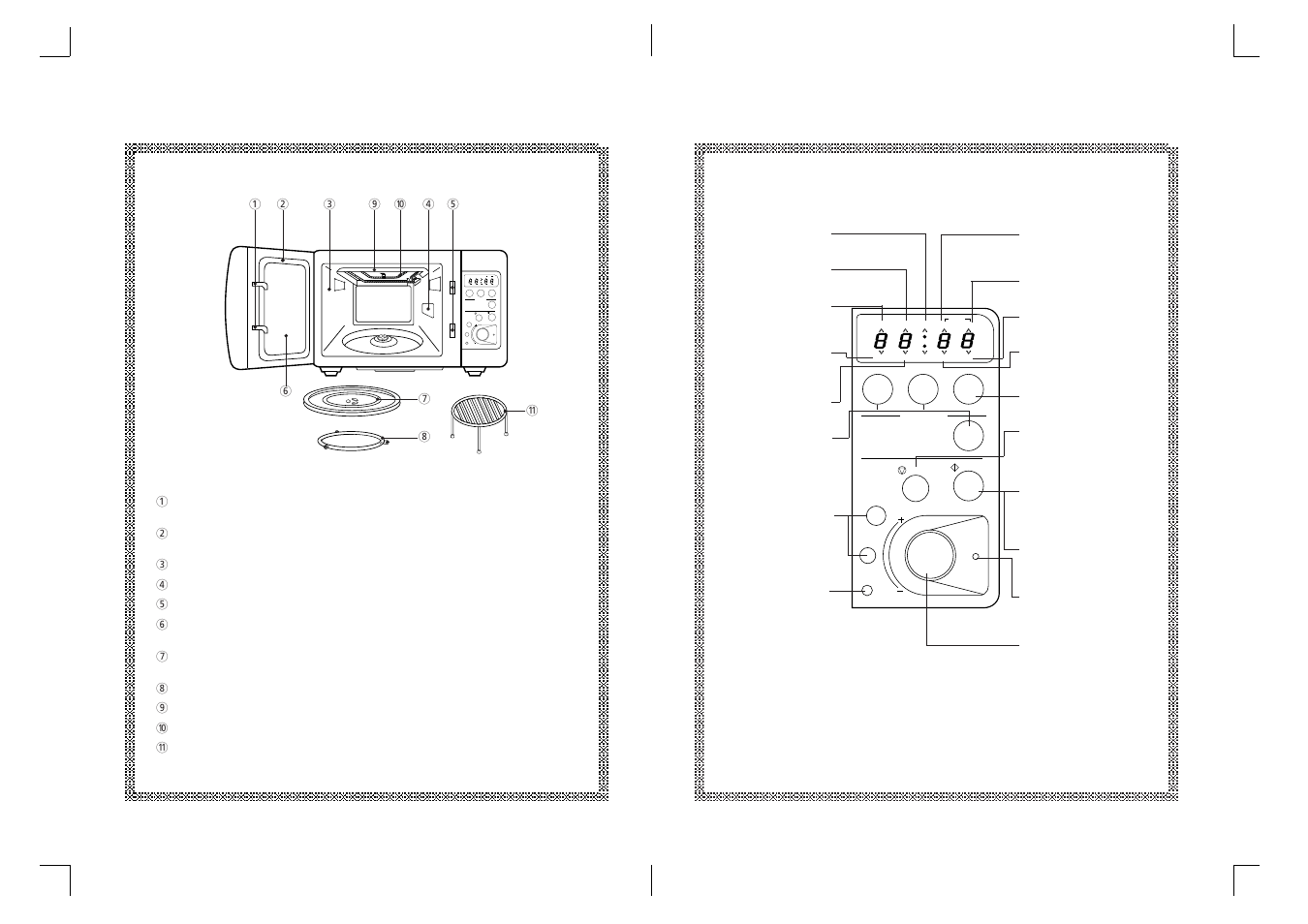 Features diagram, Control panel | Daewoo KOG-366T User Manual | Page 4 / 11