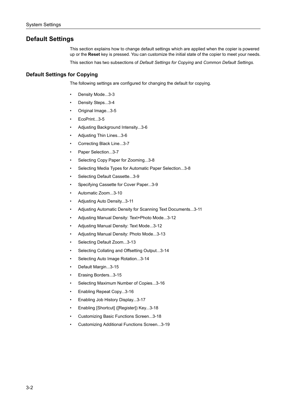 Default settings, Default settings for copying, Default settings -2 | Default settings for copying -2 | TA Triumph-Adler DC 2162 User Manual | Page 102 / 210