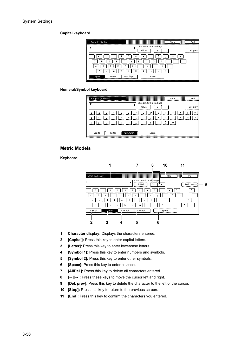 Metric models, System settings 3-56 | TA Triumph-Adler DC 2162 User Manual | Page 156 / 210