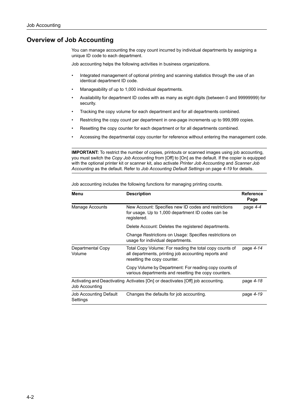 Overview of job accounting, Overview of job accounting -2 | TA Triumph-Adler DC 2162 User Manual | Page 162 / 210