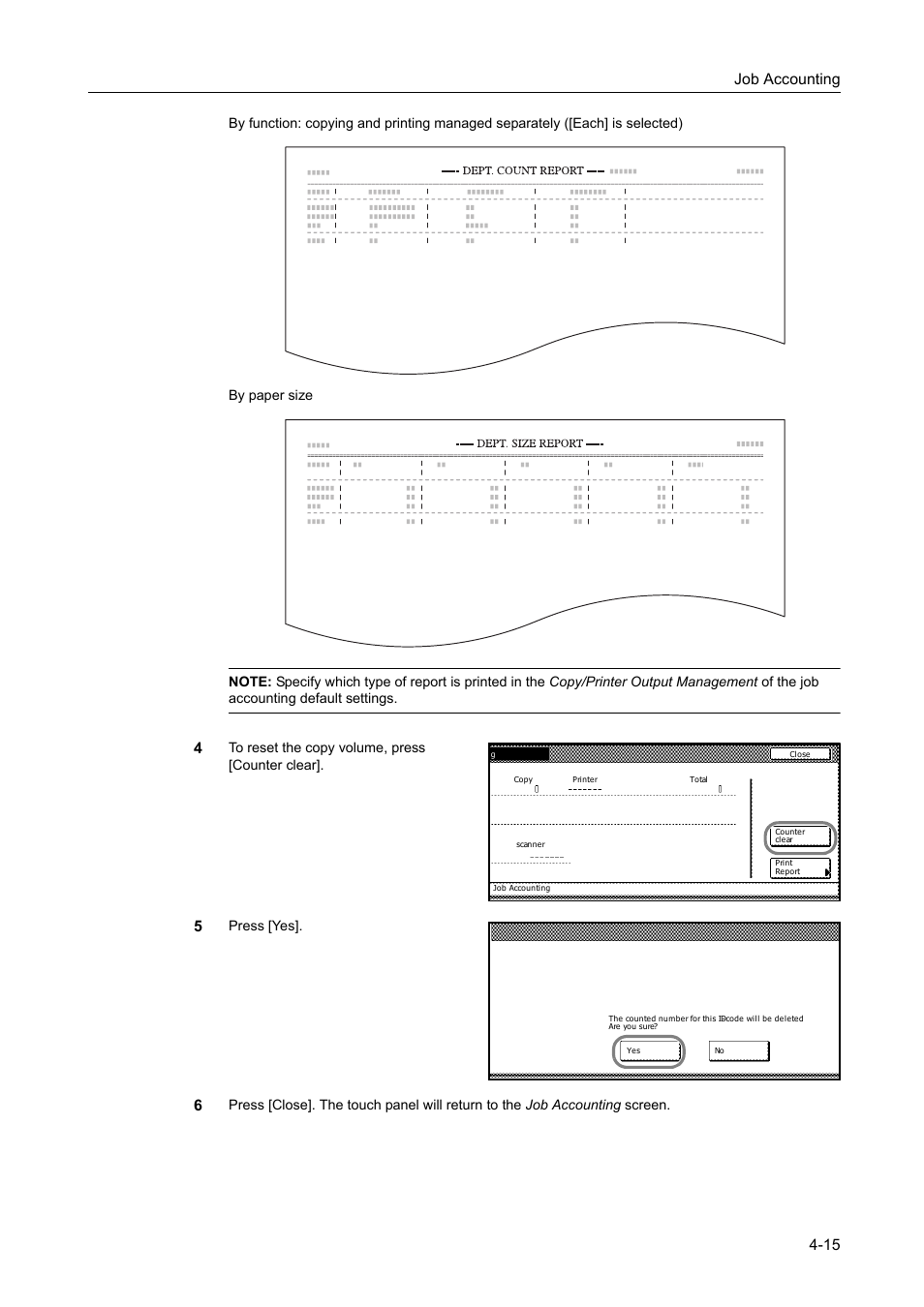 Job accounting 4-15 | TA Triumph-Adler DC 2162 User Manual | Page 175 / 210