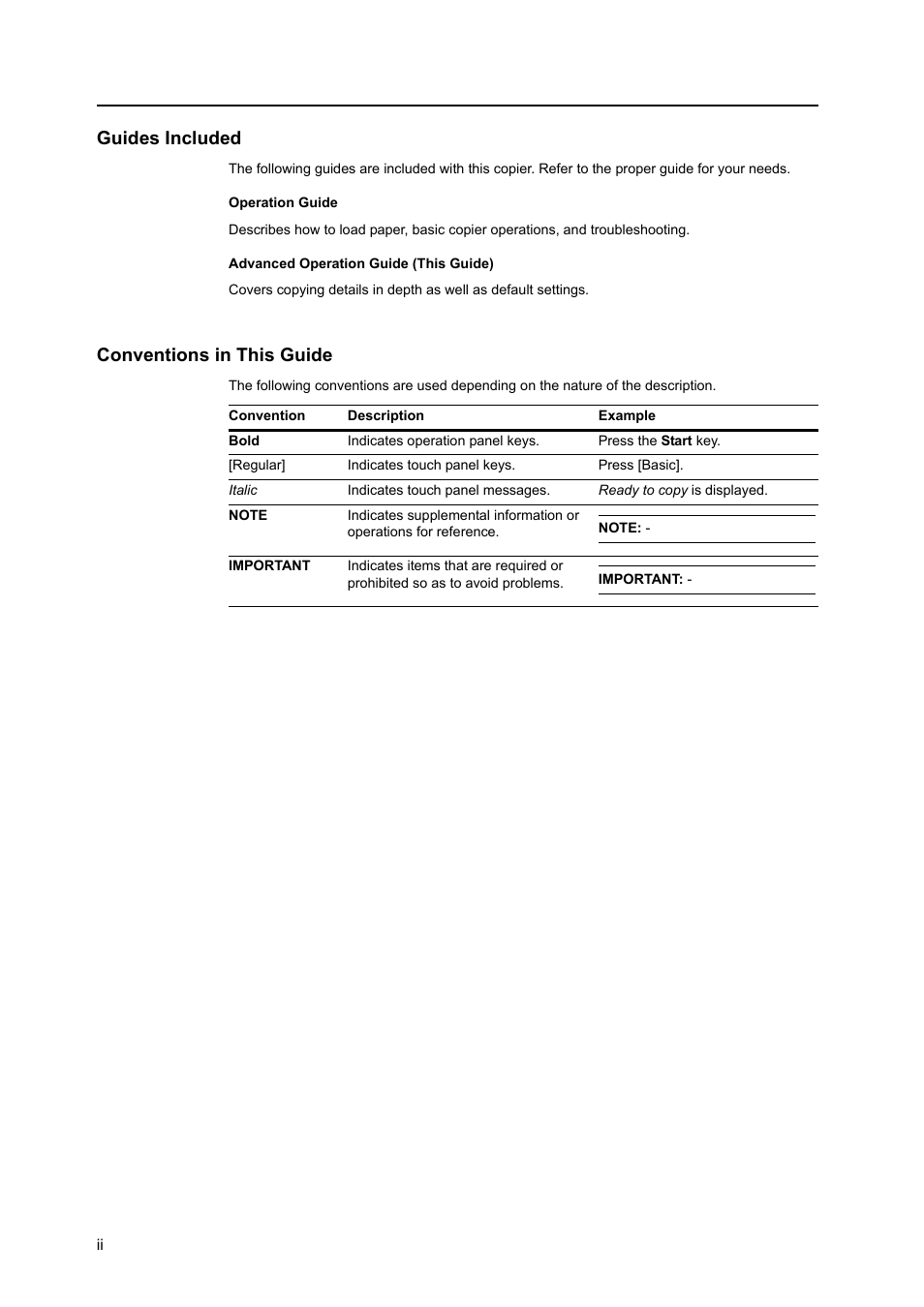 Guides included, Conventions in this guide | TA Triumph-Adler DC 2162 User Manual | Page 4 / 210